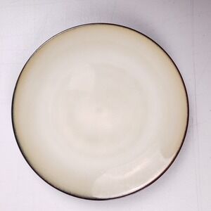 Mikasa Gourmet Basics Andria Dinner Plate 11" Stoneware Tan Black Modern
